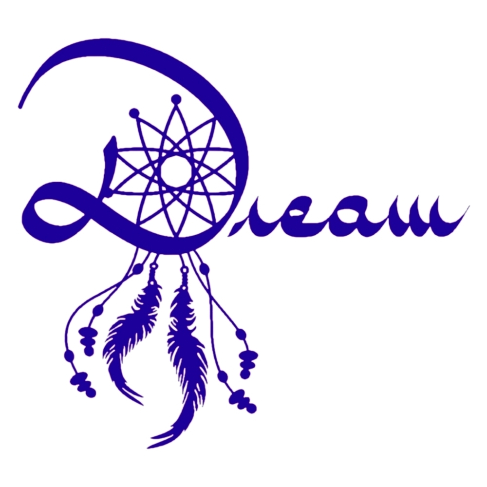 Blue 6Wx5.5H Dream Catcher Premium permanent vinyl decal